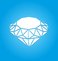 Image showing Flat Icon of Diamond on Blue Background