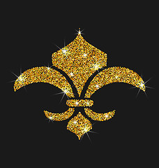 Image showing Icon of Fleur de Lis with Glitter Surface