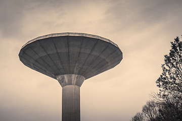 Image showing Water facility tower in cloudy weather