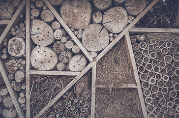 Image showing Abstract background with wood logs