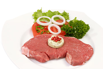 Image showing Steak with herbed butter
