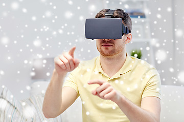 Image showing young man in virtual reality headset or 3d glasses