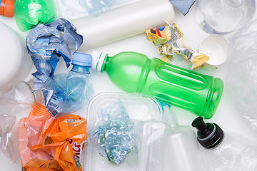 Image showing Crumpled PET bottles for recycle