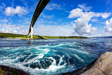 Image showing Whirlpools of the maelstrom of Saltstraumen, Nordland, Norway