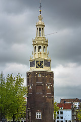 Image showing Clock Tower in Amsterdam