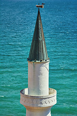 Image showing Minaret against the Sea Background