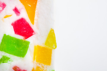 Image showing pink candy with fruit slices