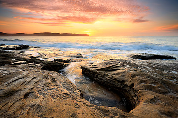 Image showing Sunrise Pearl Beach Australia