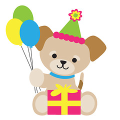 Image showing Brown Puppy Birthday