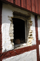 Image showing window of house in ruin