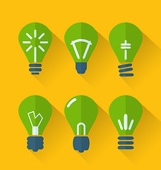 Image showing Icon set process of generating ideas to solve problems, birth of