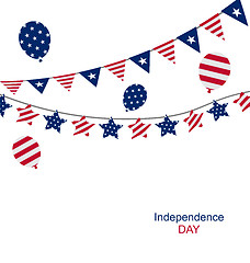 Image showing Bunting pennants for Independence Day USA