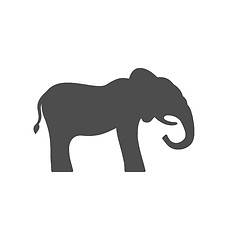 Image showing  Elephant Silhouette Isolated on White Background