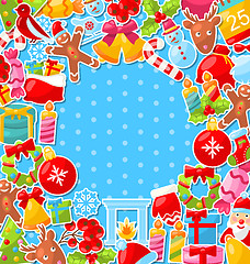 Image showing Merry Christmas Background with Traditional Colorful Object