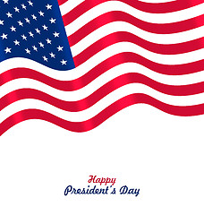 Image showing Flag USA Waving Wind for Happy Presidents Day