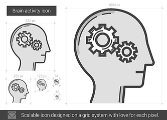 Image showing Brain activity line icon.