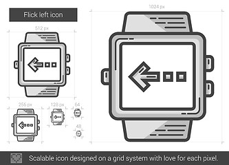 Image showing Flick left line icon.