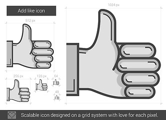 Image showing Add like line icon.