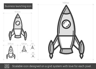 Image showing Business launching line icon.