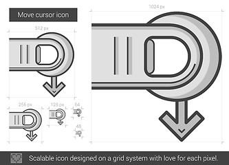 Image showing Move cursor line icon.