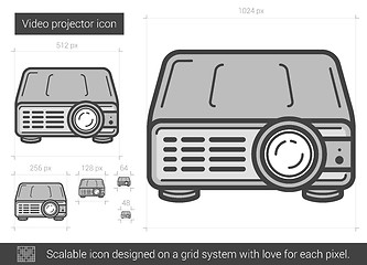 Image showing Video projector line icon.