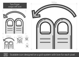 Image showing Two-finger swipe left line icon.