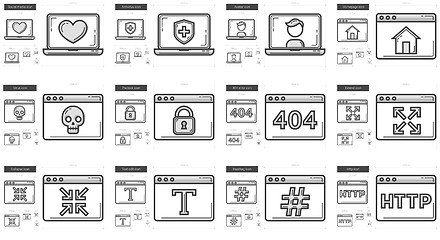 Image showing Application line icon set.