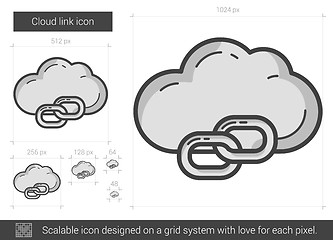 Image showing Cloud link line icon.