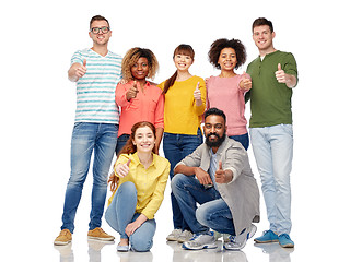 Image showing international group of people showing thumbs up