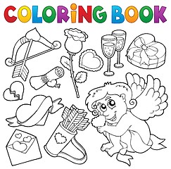 Image showing Coloring book Valentine theme 5