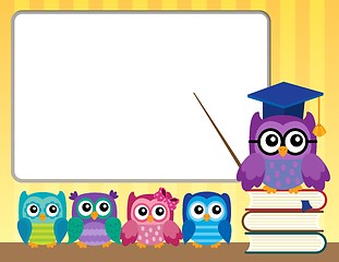 Image showing Owl teacher and owlets theme image 9
