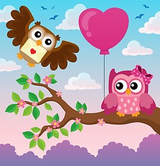 Image showing Valentine owls theme image 4