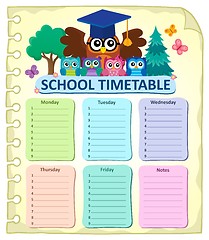 Image showing Weekly school timetable subject 7