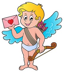 Image showing Cupid with envelope theme image 1