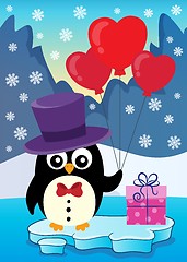 Image showing Valentine penguin topic image 3