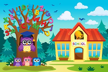 Image showing Tree with stylized school owl theme 7