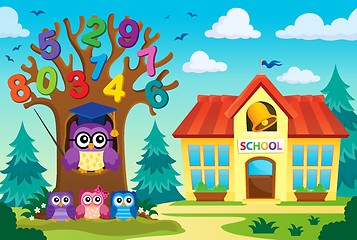 Image showing Tree with stylized school owl theme 8