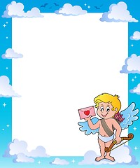 Image showing Frame with Cupid holding envelope