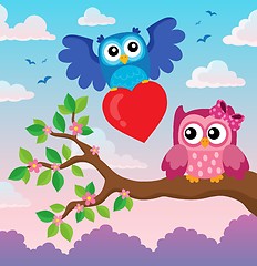 Image showing Valentine owls theme image 3