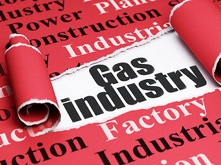 Image showing Industry concept: black text Gas Industry under the piece of  torn paper