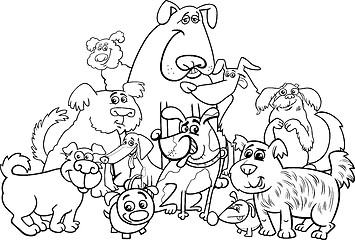 Image showing dog characters coloring page