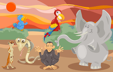 Image showing animals group cartoon illustration