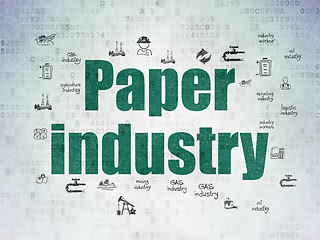 Image showing Manufacuring concept: Paper Industry on Digital Data Paper background