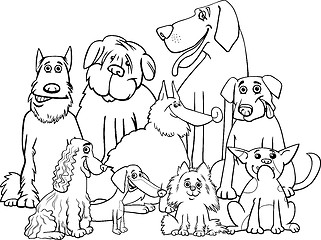 Image showing purebred dogs coloring page