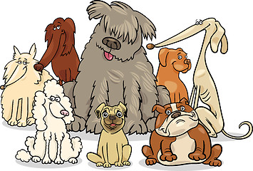 Image showing cartoon purebred dogs group