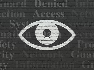 Image showing Privacy concept: Eye on wall background