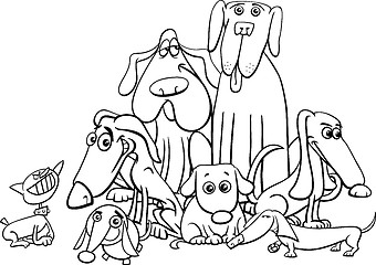 Image showing dog characters coloring page