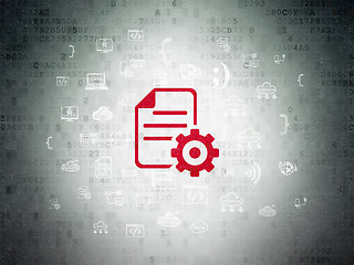 Image showing Software concept: Gear on Digital Data Paper background
