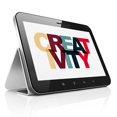 Image showing Marketing concept: Tablet Computer with Creativity on  display