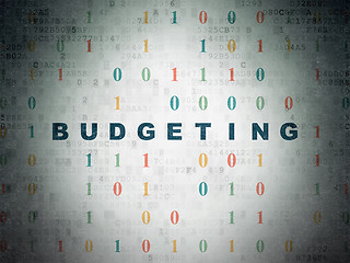 Image showing Finance concept: Budgeting on Digital Data Paper background